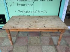 LARGE VINTAGE PINE KITCHEN TABLE 183 X 92 X 78CM