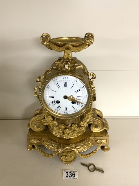 P MARTI FRENCH GILT ORMOLU CLOCK