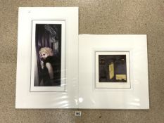 TWO LAURENCE LLEWELYN - BOWEN SIGNED ORIGINAL SILK SCREEN ON PAPER, ARTIST PROOF 20 X 20CM WITH THE