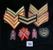 QUANTITY OF MILITARY SARGENTS,CORPORAL CLOTH BADGES, RECRUITING SARGENTS CLOTH BADGE AND MORE