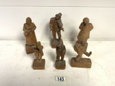 BLACK FOREST CARVED WOODEN FIGURES; 18CM