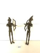 TWO AFICAN BRONZE FIGURES 31CM