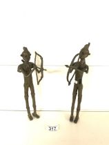 TWO AFICAN BRONZE FIGURES 31CM