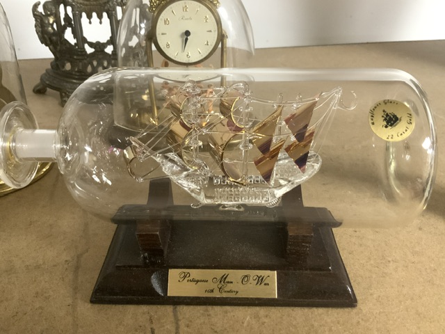 DOME CLOCKS, RANELA, SCHALZ AND MORE WITH TWO GLASS SHIPS IN BOTTLES AND MORE - Image 3 of 5