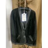 A BLACK SUEDE AND REAL LEATHER LINED JACKET MADE IN UK, SIZE MEDIUM