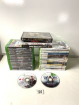 QUANTITY OF X BOX GAMES AND MORE
