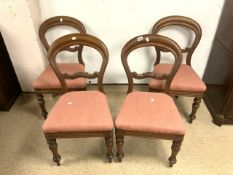 SET OF FOUR BALLOON BACK DINING CHAIRS