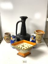 VINTAGE ART POTTERY INCLUDES JUS, EWER, AND POTS; INCLUDES CHARLOTTE RHEAD A/F