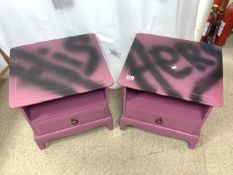 PAIR OF PAINTED BEDSIDE CHESTS