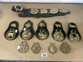 QUANTITY OF ANTIQUE HORSES BRASSES