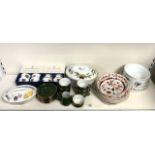 MIXED CERAMICS ROYAL WORCESTER EVESHAM PATTERN, APLICO CUPS N SAUCERS AND MORE