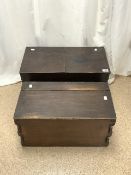 TWO VINTAGE WOODEN CONTAINERS 56 X 29CM
