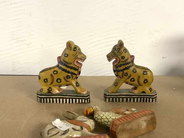 WOODEN CARVED ANIMALS FROM INDIA; 11CM - Image 4 of 5