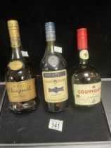 MARTELL COGNAC, COURVOISIER LUX COGNAC AND BISQUIT COGNAC