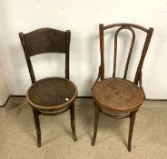TWO VINTAGE THONET STYLE BISTRO CHAIRS