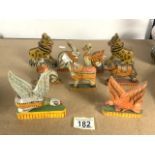 WOODEN CARVED ANIMALS FROM INDIA; 11CM