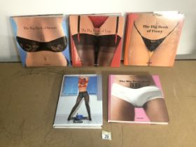 FIVE ADULT THEMED HARD BACK BOOKS