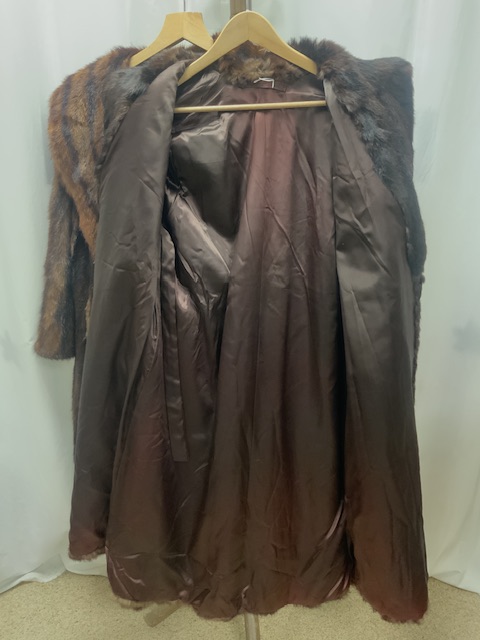 TWO FULL-LENGTH BOWN FUR COATS, BOTH FULLY LINED, UK SIZE 12-14 (BOTH LININGS A/F) - Image 2 of 6