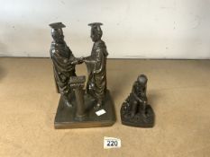 TWO BRONZED STATUES