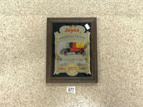 VINTAGE ADVERTISING MIRROR JEYES DISINFECTANTS 32 X 25CM