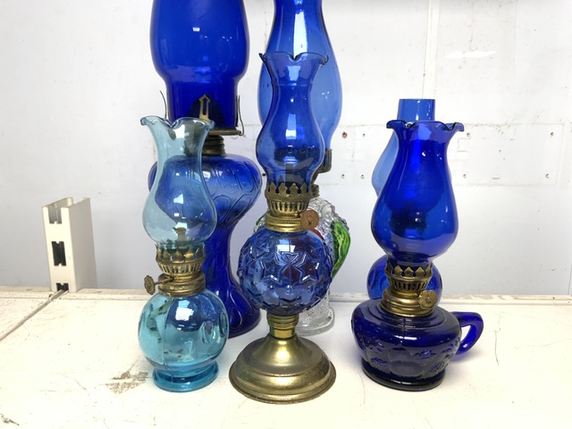 QUANTITY OF BRISTOL BLUE OIL LAMPS - Image 3 of 4