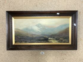 UNSIGNED OIL ON CANVAS OF A MOORLAND WITH STREAM SCENE FRAMED, ATTRIBUTED TO MARCUS O'RIELLY 81 X