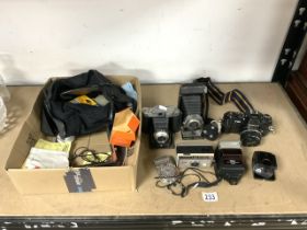 MIXED VINTAGE CAMERAS AND ACCESSORIES, NIKON, SOLIDA, KODAK AND MORE