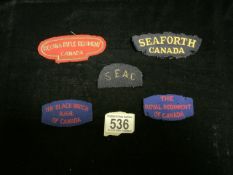 CANADIAN MILITARY CLOTH BADGES