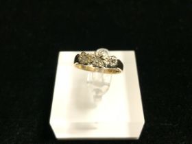 A 9 CARAT GOLD DIAMOND SET RING, HALLMARKED RUBBED, TOTAL WEIGHT 2.2 GRAMS