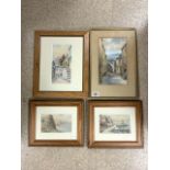 FOUR WATERCOLOURS BOTH SIGNED W.S SANDS (LYNMOUTH), CASTLE ROCK AND ILFRACOMBE AND ST IVES LARGEST