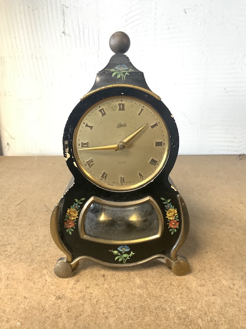 VINTAGE MONEY BOX WITH A SHATZ WOODEN FRAMED CLOCK; 22CM - Image 2 of 6