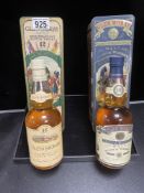 TWO BOTTLES OF GLEN MORAY WHISKY; 15 YEARS; 70CL AND 12 YEARS; 75CL; IN ORIGINAL TINS.