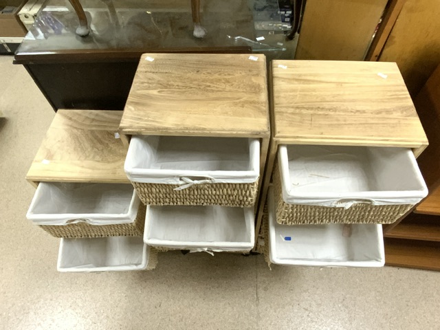 FOUR WOODEN UNITS WITH REMOVABLE BASKETS - Image 2 of 2