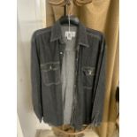 ARMANI MEN'S LONG LINE DENIM SHIRT