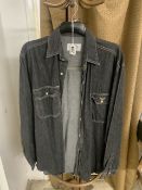 ARMANI MEN'S LONG LINE DENIM SHIRT