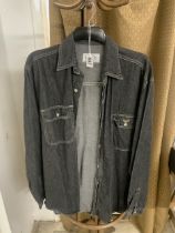 ARMANI MEN'S LONG LINE DENIM SHIRT