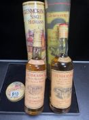 TWO BOTTLES OF GLENMORANGIE; 10 YEARS OLD; 70CL; IN IT'S ORIGINAL TIN CONTAINER AND 1 US QUART; IN