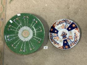 19TH CENTURY CHINESE EXPORT PLATE WITH A 19TH CENTURY IMARI PLATE