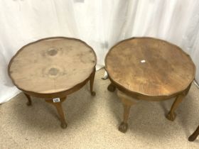 TWO PIE CRUST WOODEN TABLES