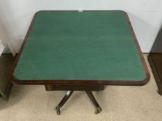 ROSEWOOD CARD TABLE WITH BRASS DETAIL