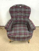 BURBERRY STYLE BUTTON BACK ARMCHAIR