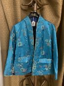 CHINESE TURQUOISE BLUE SILK JACKET - SMALL