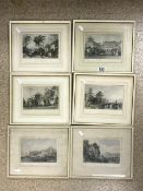 SET OF SIX EARLY PRINTS OF CHINESE TEMPLES ON VERSO (WAH CHEONG); 32 X 27CM