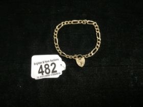 375 GOLD BRACELET WITH LOCKET 13 GRAMS