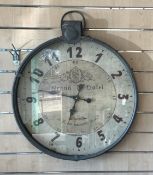 LARGE REPRODUCTION GRAND HOTEL PARIS BATTERY OPERATED WALL CLOCK 59CM