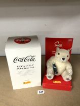 A STEIFF COCA COLA POLAR BEAR, WITH WHITE TAG, NO. 03570, LIMITED EDITION OF 10,000, BOXED