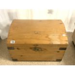 ANTIQUE PINE SMALL DOME TOP CHEST 60CM