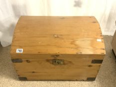 ANTIQUE PINE SMALL DOME TOP CHEST 60CM