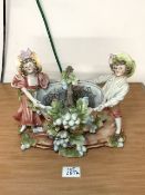 ANTIQUE CONTINENAL FIGURINE PLANTER