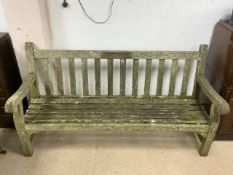 TEAK THREE SEATER GARDEN BENCH BY LISTER FROM WAKEHURST PLACE